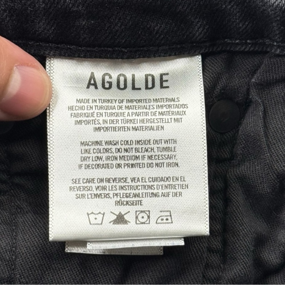 Agolde Riley High Rise Jeans Black - Picture 4 of 13